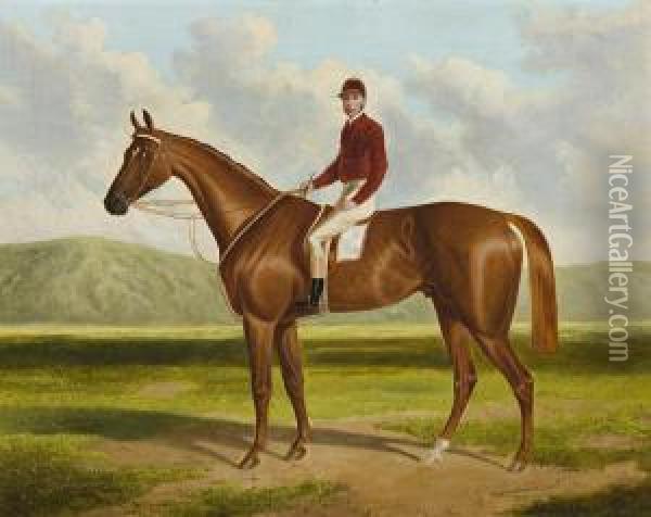 Falcon: Winner Of The1864 Adelaide Cup Oil Painting - Frederick, Woodhouse Snr.