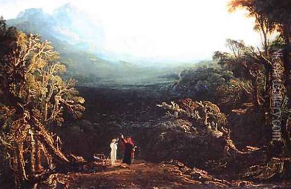 Edwin and Angelina or The Hermit Oil Painting - John Martin