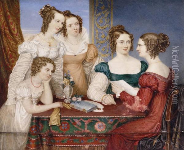 The Daughters Oil Painting - William Bone