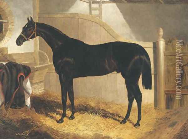 Faugh A Ballagh Winner Of St. Leger 1844 Oil Painting - John Frederick Herring Snr