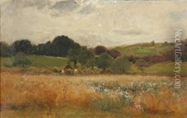 Field Ofhay Oil Painting - Arthur Parton