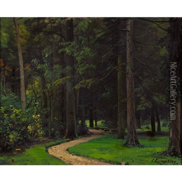 Le Chemin Forestier Oil Painting - Charles Euphrasie Kuwasseg