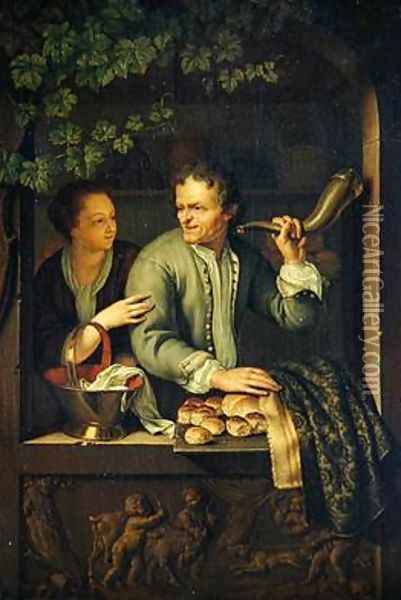 The Baker Oil Painting - Frans van the Younger Mieris