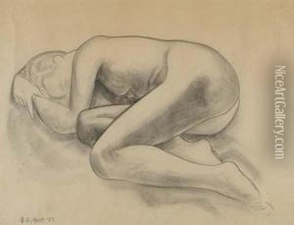 Reclining Female Nude Oil Painting - George Copeland Ault