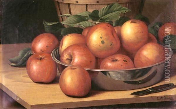 Still Life With Apples Oil Painting - Levi Wells Prentice
