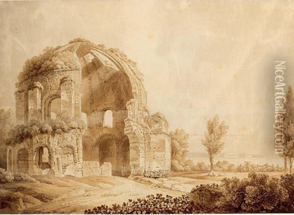 Tempio De Minerva Medica Oil Painting - Wilhelm Friedrich Gmelin