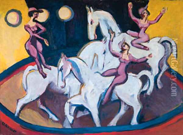 Jockeyakt Oil Painting - Ernst Ludwig Kirchner