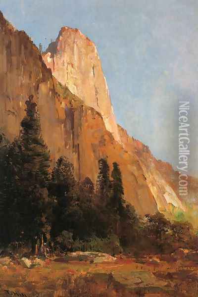 Sentinel Rock, Yosemite Oil Painting - Thomas Hill