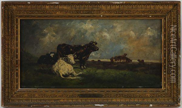 Vaches Dans Un Paysage Oil Painting - Johannes-Hubertus-Leonardus de Haas