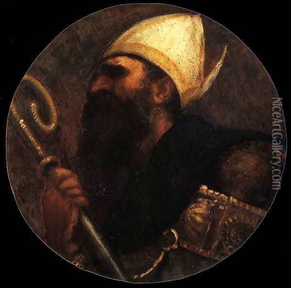 St Augustine Oil Painting - Tiziano Vecellio (Titian)