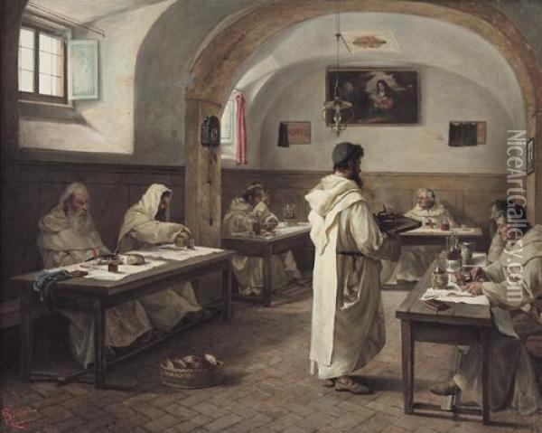 La Mensa Dei Frati Oil Painting - Francesco Borsini