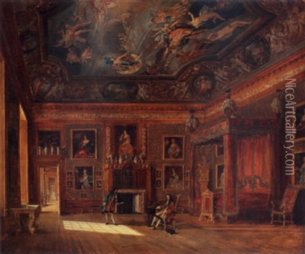 Interior Of A Room In Hampton Court Palace Oil Painting - John Scarlett Davis