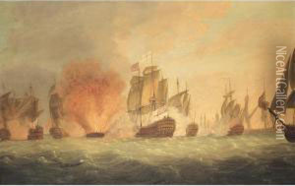 The Battle Of Cape St. Vincent, 16th January 1780 Oil Painting - Richard Paton
