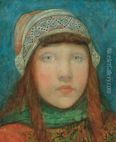 Portrait of a young girl Oil Painting - Nico Jungmann