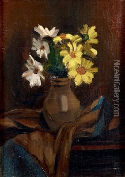 Bouquet De Marguerites Oil Painting - Henri Le Fauconnier