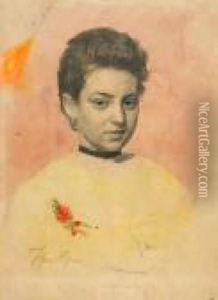 Female Study Oil Painting - Ilya Efimovich Efimovich Repin