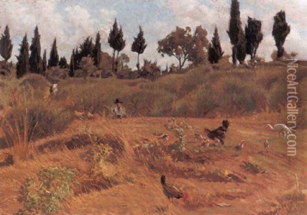 Paesaggio Della Campagna Toscana Oil Painting - Ruggero Focardi