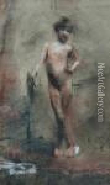 Desnudo Oil Painting - Antonio Mancini