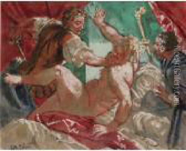 Rape Of Lucretia (after Palma) Oil Painting - Walter Richard Sickert