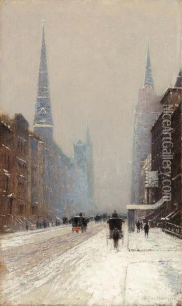 Fifth Avenue In Winter Oil Painting - Lowell Birge Harrison