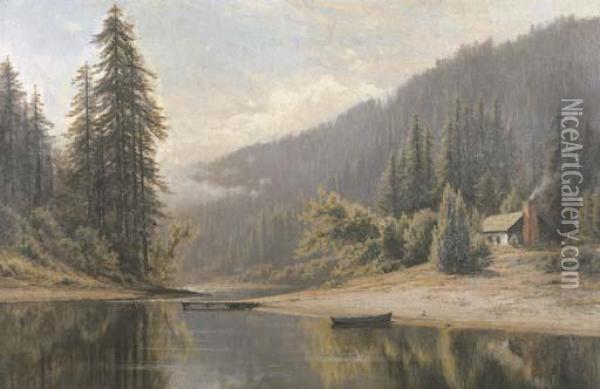 The Gualala River, California Oil Painting - Raymond Dabb Yelland