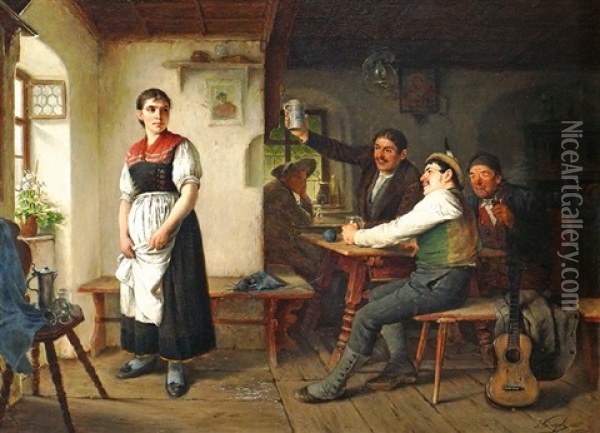 Der Zuspruch Oil Painting - Josef Kinzel