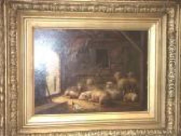 Moutons A Labergerie Oil Painting - Auguste Coomans