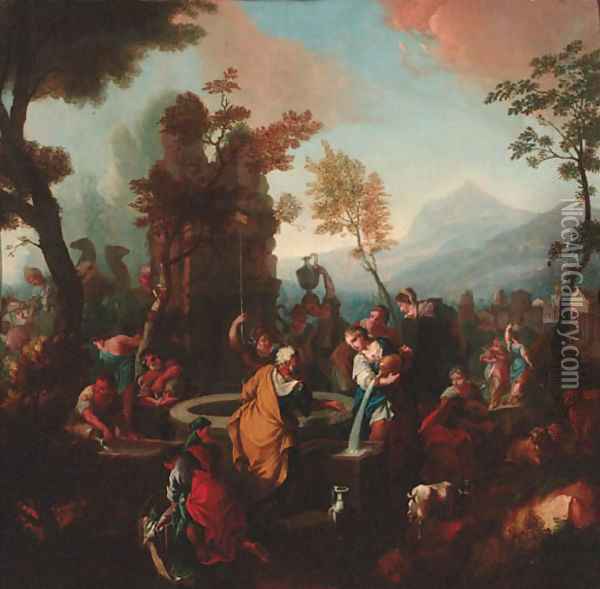 Rebecca and Eliezer at the Well Oil Painting - Sebastiano Ricci
