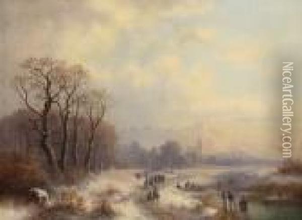 Winterliche
 Vorgebirgslandschaft Oil Painting - Anton Doll