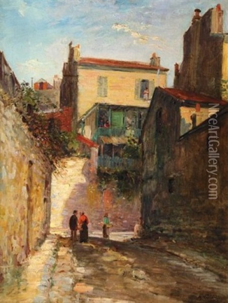Passage De La Bonne A Montmartre Oil Painting - Gustave Madelain