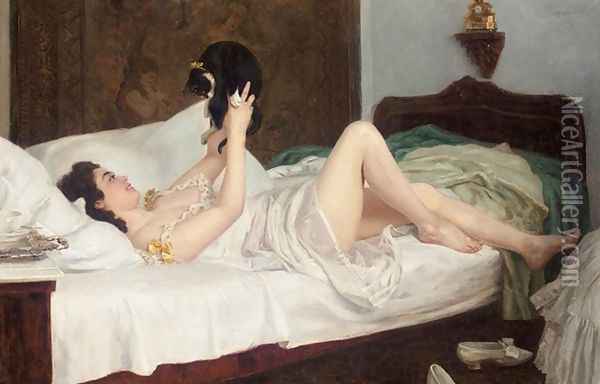Her favourite 1905 Oil Painting - Nikolai K Bodarevski