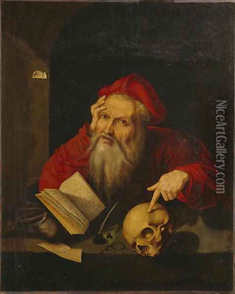 St. Hieronymous, 1544 Oil Painting - Georg Pencz