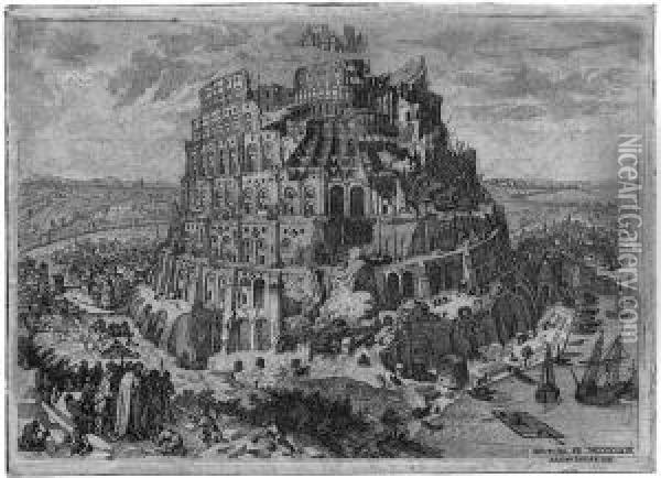 Der Turmbau Zu Babel Oil Painting - Anton Joseph Von Prenner