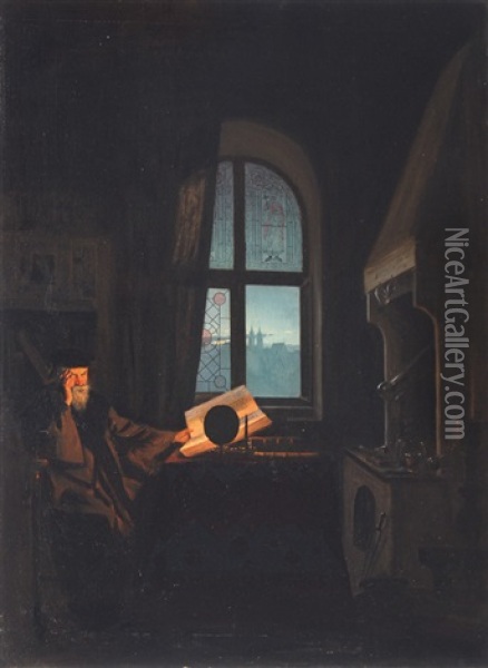 Faust In His Study Oil Painting - Carl Christian Andersen