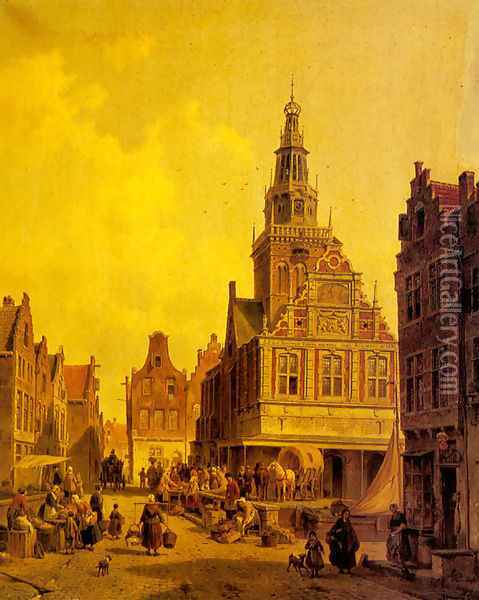 The Weight House, Alkmaar Oil Painting - Jacques Carabain