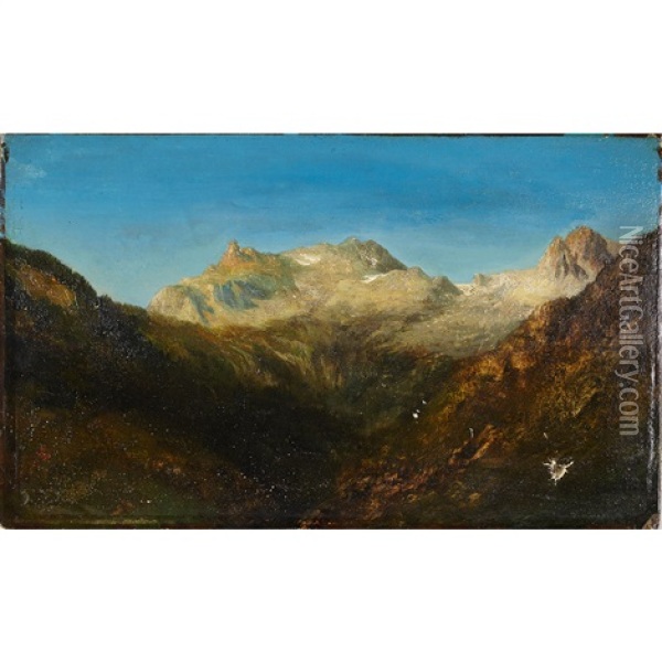 Mount Cervin Zermatt, Swiss Alps Oil Painting - Theodore Rousseau