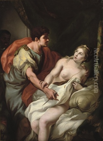 Tarquin And Lucretia Oil Painting - Johann Heinrich Tischbein the Younger