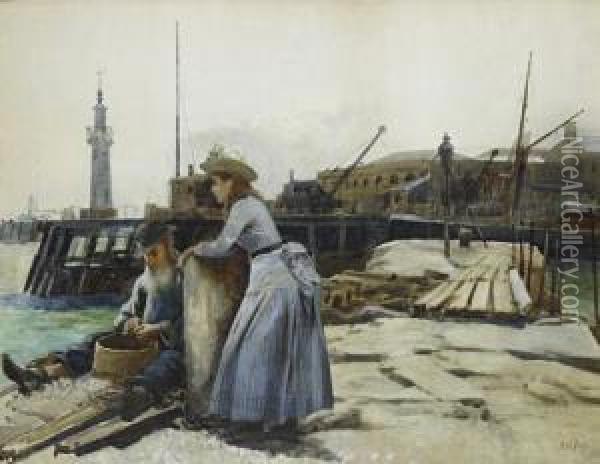 The Fisherman And His Daughter Oil Painting - Alexander Rossi
