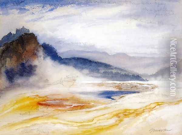 Great Springs of the Firehole River Oil Painting - Thomas Moran
