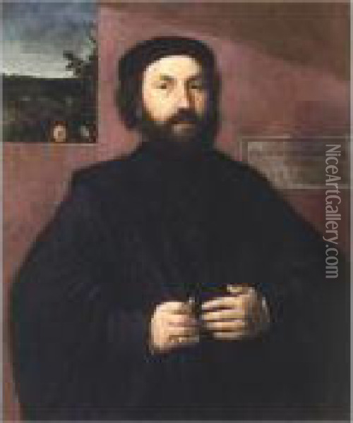 Portrait Of A Venetian Senator Oil Painting - Lorenzo Lotto