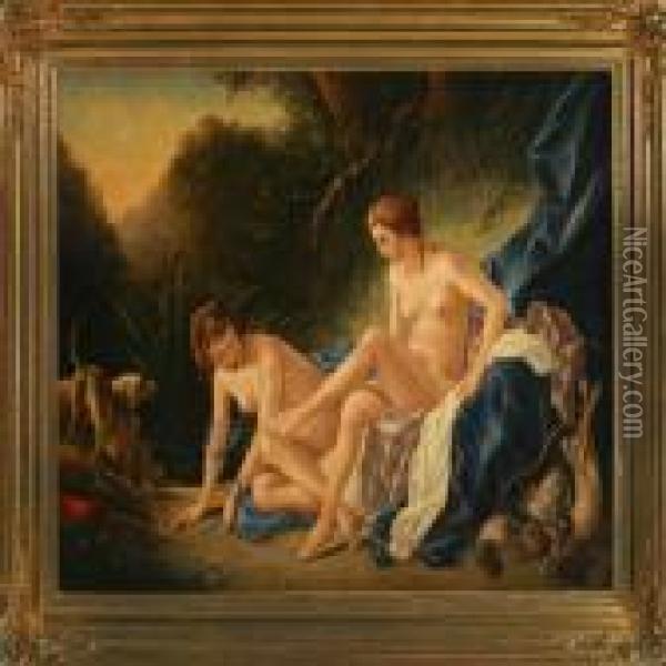 Diana Efter Badet Oil Painting - Francois Boucher