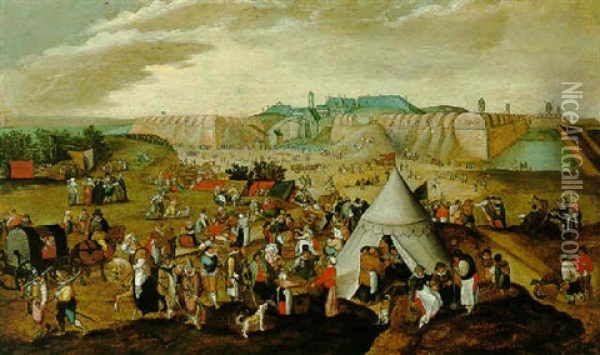 The Dismantling Of The Citadel Of Antwerp In 1577 Oil Painting - Marten van Cleve the Elder