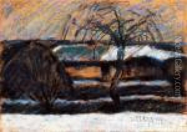 Old Willow Oil Painting - Istvan Nagy