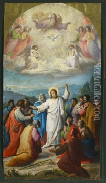 Christus Und Das Bekenntnis Des Petrus Oil Painting - Hugo Barthelme