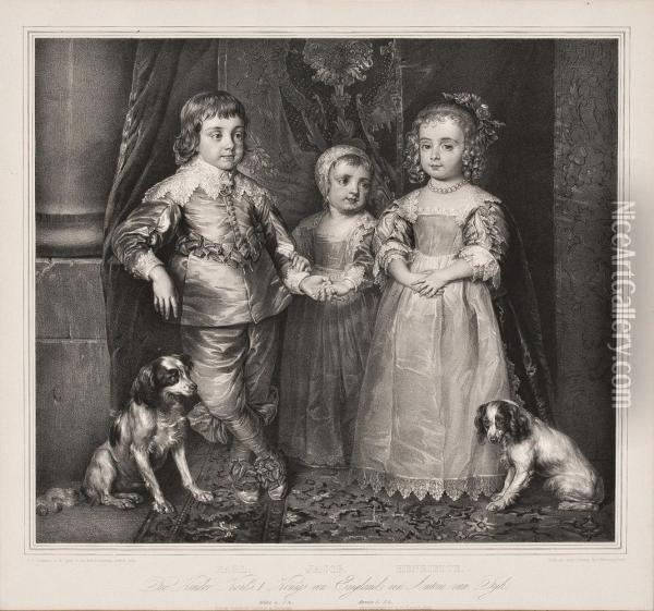 Portrait Der Kinder Karls I. Von England Oil Painting - Franz Hanfstaengl