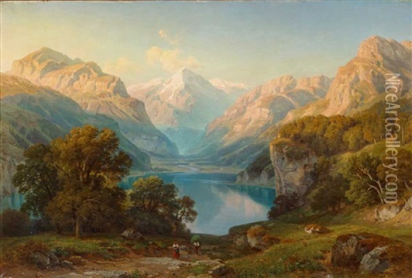 Sommertag Am Vierwaldstattersee Oil Painting - Eduard Friedrich Pape