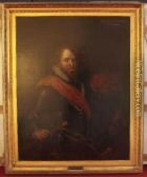 Portrait Of Sir William Cunningham Of Cunninghamhead Oil Painting - George Jamesone