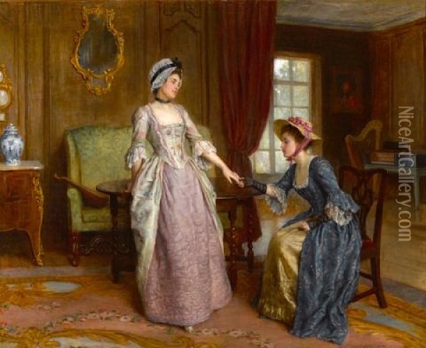 The Engagement Oil Painting - Charles Haigh-Wood