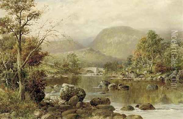 On the way to Capel Curig, North Wales Oil Painting - William Henry Mander