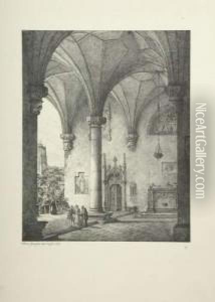 Ansichten Von Gotischen Kirchenbauten Oil Painting - Simon Quaglio